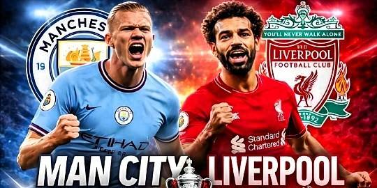 央视直播：足总杯1/4淘汰赛，曼城vs利物浦，哈兰德pk萨拉赫